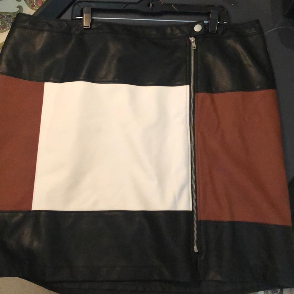 NWT Faux Leather Multicolored Skirt